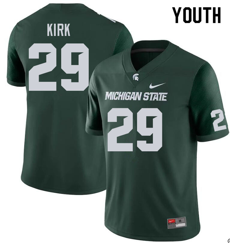 Youth #29 A.J. Kirk Michigan State Spartans College Football Jerseys Sale-Green